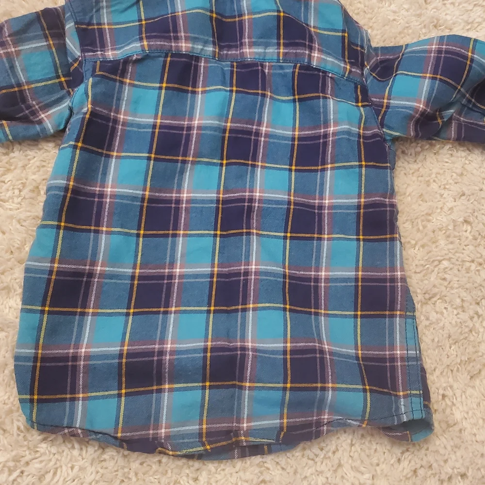 5 For $25 Carter's Plaid Button Up Shirt Toddler Size 3T Blue‎